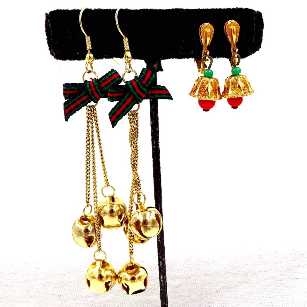 CHRISTMAS BELLS EARRINGS Two Pairs